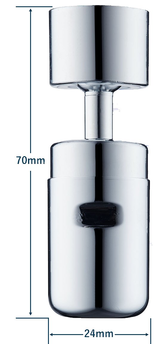 水栓用ウルトラファインバブル発生器。幅約24mm・高さ約70mmの円筒形